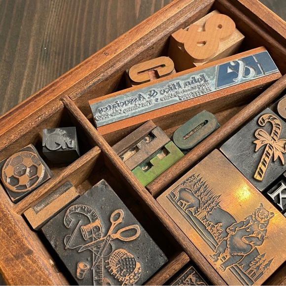 Vintage Copper on Wood Letterpress & More Stamps - Picture 2 of 12